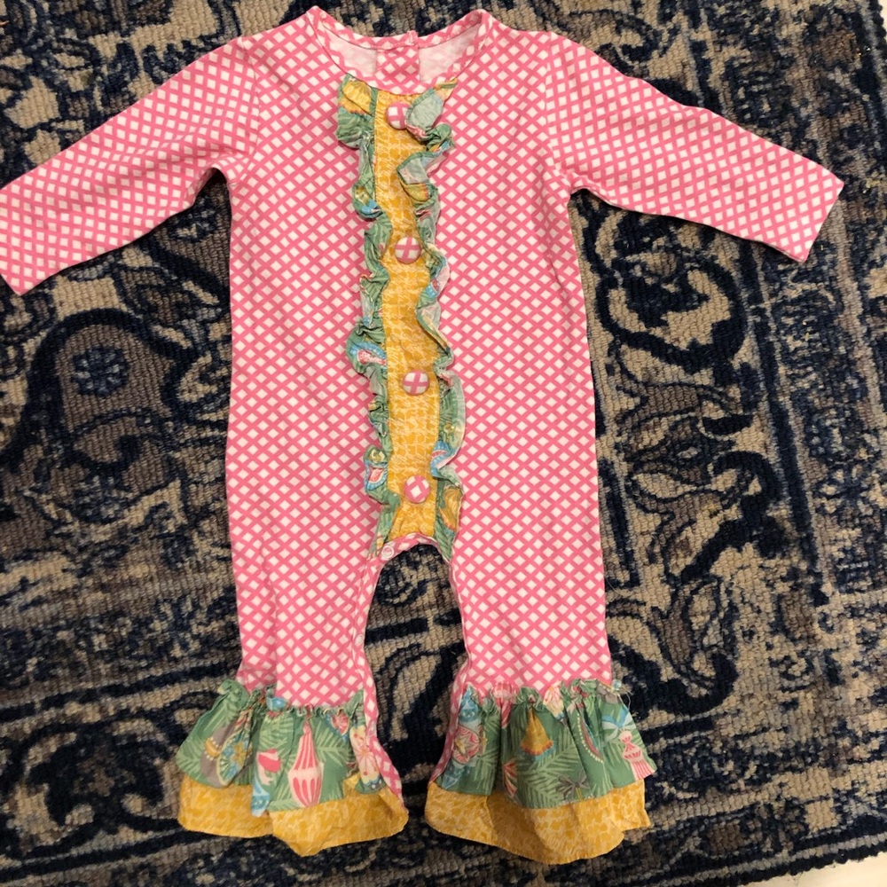 Ricrac and ruffles romper.